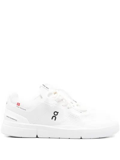 On Running Lace-up Mesh Trainers In White