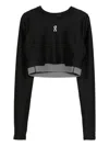 On Running Train Long-sleeves Crop Top In Black