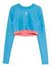 On Running Train Long-sleeves Crop Top In Blue