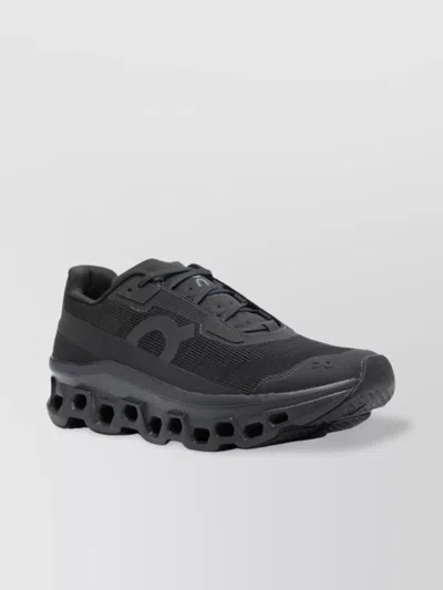 On Running Void Mesh Almond Toe Rubber Sole Sneakers In Black