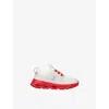 On Running White/red Kids' Cloudswift Mesh Trainers Eur 29 / 11 Uk In Animal Print