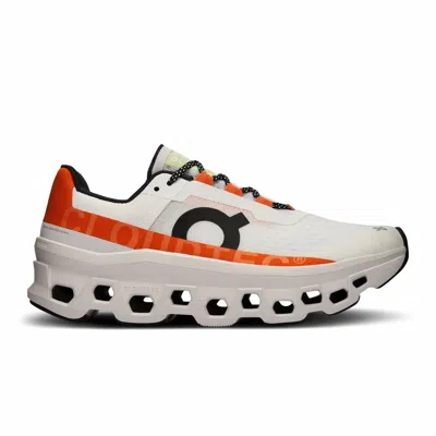 On Running Women's Cloudmonster Running Shoes In Undyed-white/flame In Multi