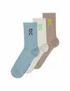 On Women's Logo Sock High 3p In Gray