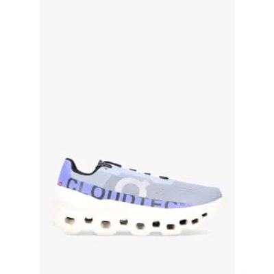 On Running Womens Cloudmonster Trainers In Mist Blueberry