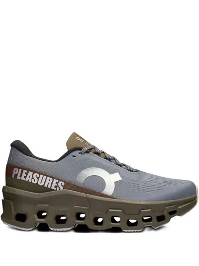 On Running X Pleasures X The Loop Cloudmonster 2 Sneakers In Gray