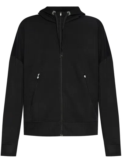 On Running Zipped Drawstring Hoodie In Black