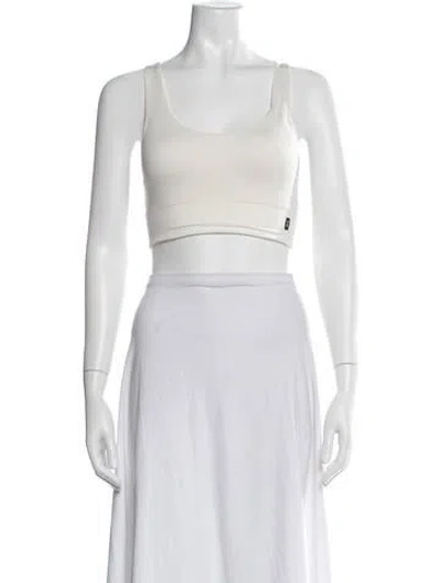 Pre-owned On Scoop Neck Sleeveless Sports Bra In White