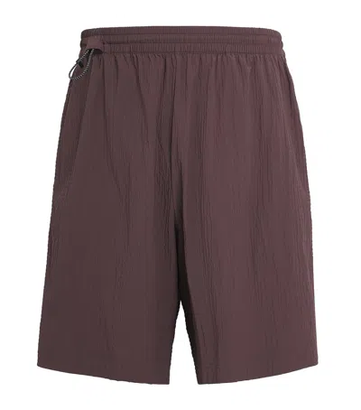 On Seersucker Courtside Shorts In Brown
