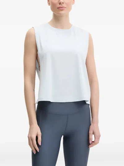 On Sleeveless Round-neck Top In Blue