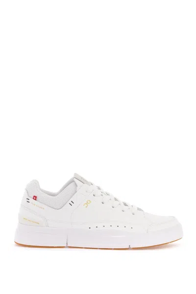 On White Synthetic Leather And Fabric The Roger Center Court Sneakers