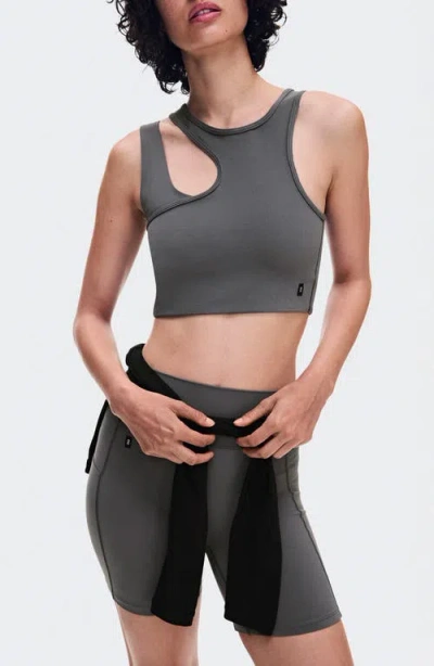 On Studio Asymmetric Crop Tank In Gray