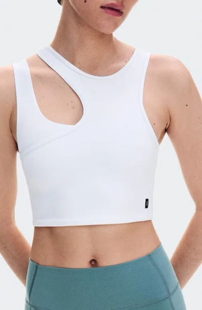On Studio Asymmetric Crop Tank In White