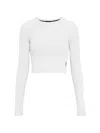 On Studio Cropped Lg-sleeve T-shirt In White