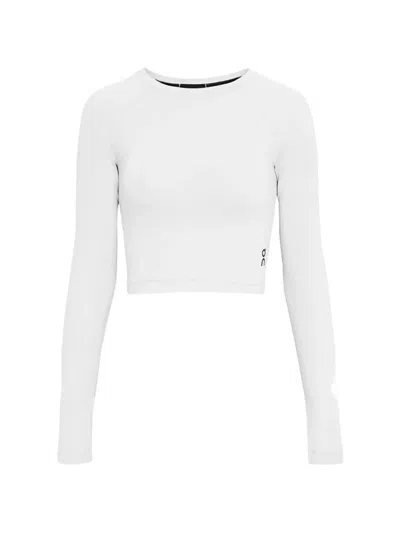 On Studio Cropped Lg-sleeve T-shirt In White
