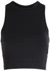 On Studio Cropped Stretch-jersey Top In Black