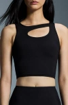On Studio Cutout Crop Top In Black