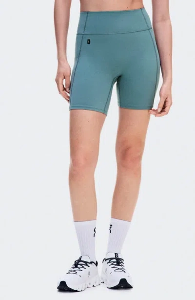 On Studio High Waist Pocket Bike Shorts In Green