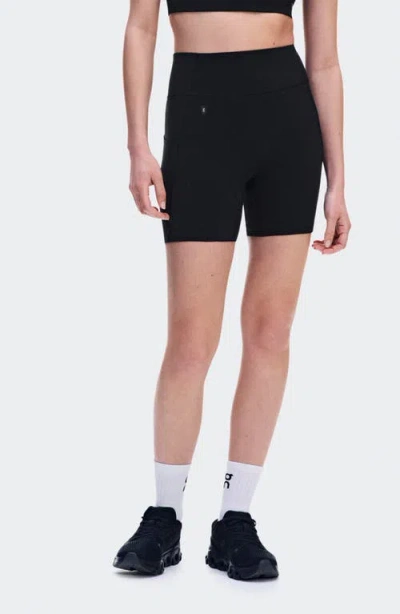 On Studio High Waist Pocket Bike Shorts In Black