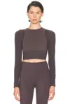 On Studio Knit Lg Crop Top In Brown