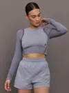 On Studio Knit Lg-t Crop In Gray