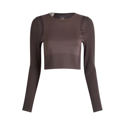 Pre-owned On Studio Knit Lg-t Crop 'pebble/black' | Brown | Women's Size L