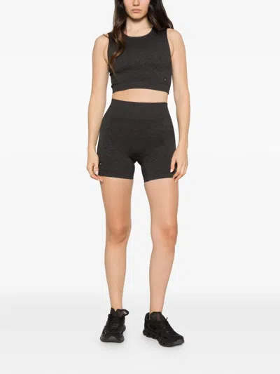 On Studio Knit Performance Crop Top In Black