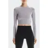 On Studio Lg Sleeve Crop Top In Burgundy