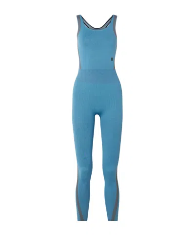On Studio Open-back Ribbed Recycled Stretch Bodysuit In Blue