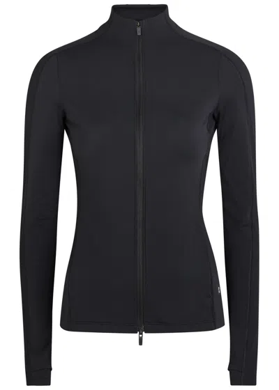 On Gloria Cutout Stretch-jersey Jacket In Black