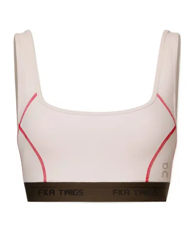 On Studio Stretch Recycled-jersey Sports Bra In Neutral