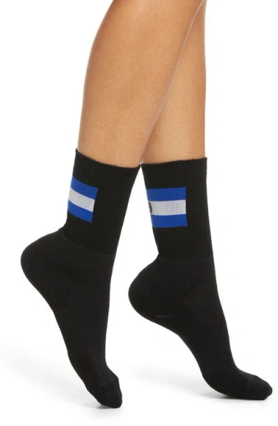 On Tennis Crew Socks In Black/indigo