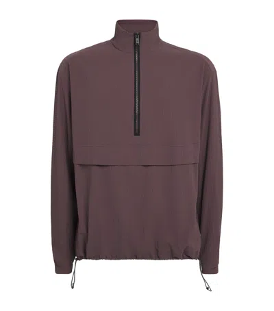 On Textured Courtside Half-zip Jacket In Brown