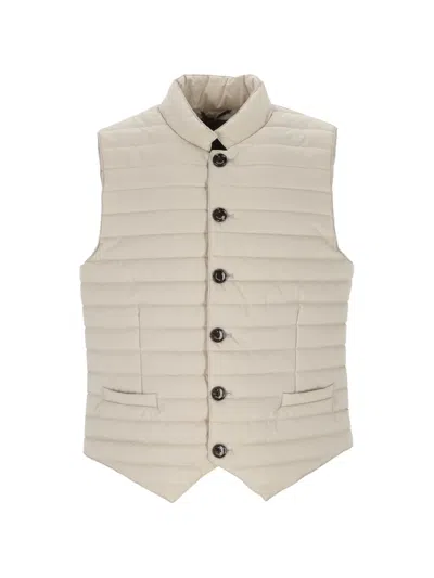 On The Bund Button Padded Jacket In Neutral