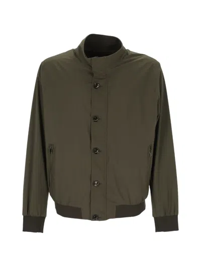 On The Bund Button-front Bomber Jacket In Green