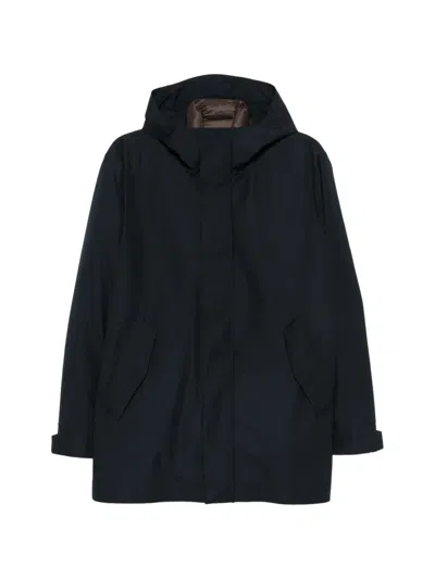 On The Bund Hooded Zip-up Layered Parka In Purple