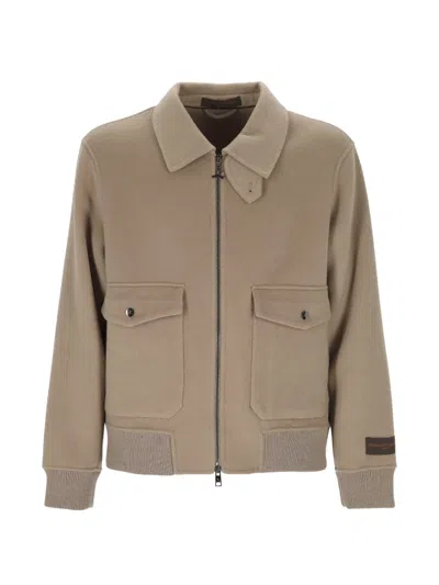 On The Bund Zip-up Bomber Jacket In Brown
