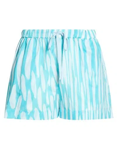 On The Island By Marios Schwab Woman Shorts & Bermuda Shorts Azure Size 10 Cotton In Blue