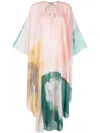 On The Island Tie-dye Cotton Kaftan In Pink