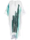 On The Island Tie-dye Cotton Kaftan In White