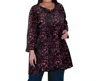 On The Plus Side Aurora Pleated Tunic - Plus In Purple Dots In Multi