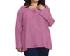 On The Plus Side Brushed Thermal Top - Plus In Mauve In Multi