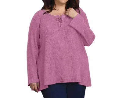 On The Plus Side Brushed Thermal Top - Plus In Mauve In Multi