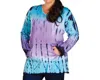 On The Plus Side Cala Tie-dye Hooded Top - Plus In Blue In Blue