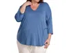 On The Plus Side Cotati Tee - Plus In Blue In Blue