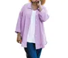 On The Plus Side Cotton Collar Long Sleeve Kendall Shirt - Plus In French Lilac