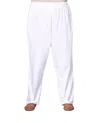 On The Plus Side Cotton Relaxed Pants - Plus In White In White