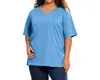On The Plus Side Cotton Short Sleeve Tee - Plus In Vista In Multi