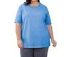 On The Plus Side Cotton Short Sleeve Tee - Plus In Vista In Multi