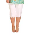 On The Plus Side Cotton Stretch Twill Crop Pants - Plus In White In White