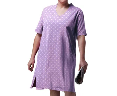 On The Plus Side Cotton Ultra Soft Short Sleeve Sleep Tee - Plus In Lavender Daisy In Multi